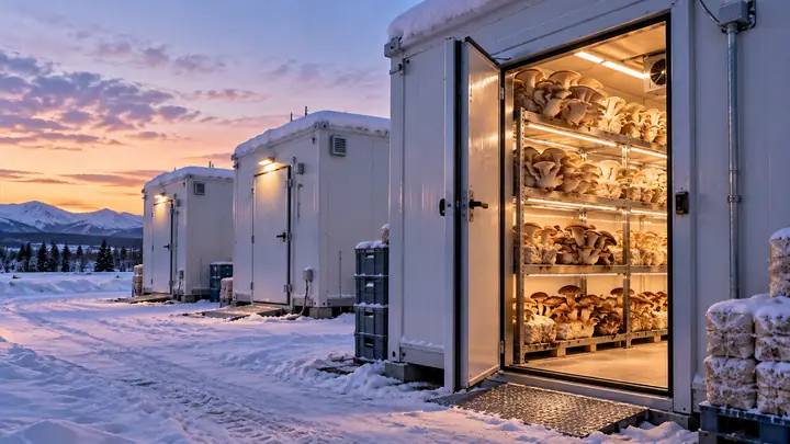 Smart Mushroom Cabins for a Specialty-Mushroom Grower