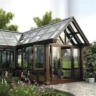 Aluminum sunroom conservatory filled with natural light