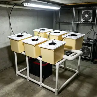 Complete Dutch bucket hydroponic kit with pump