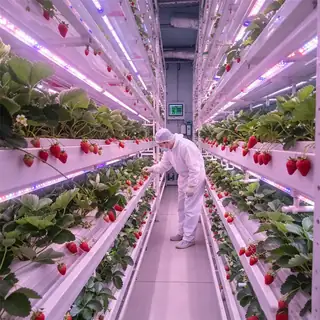 Custom-designed indoor plant factory with vertical racks