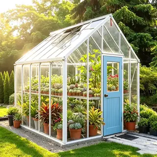 Aluminum conservatory with retractable sliding glass panels
