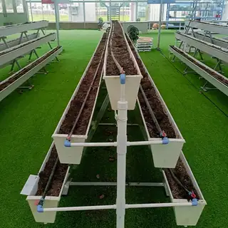 Galvanized A-frame PVC NFT growing system