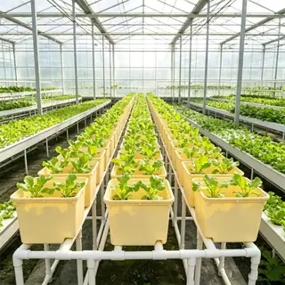 Large commercial Dutch bucket hydroponic system