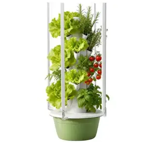Automatic vertical hydroponic tower for home garden use