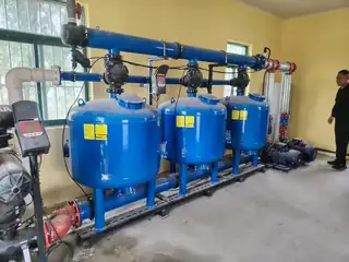 Sand-gravel backwash RO water unit